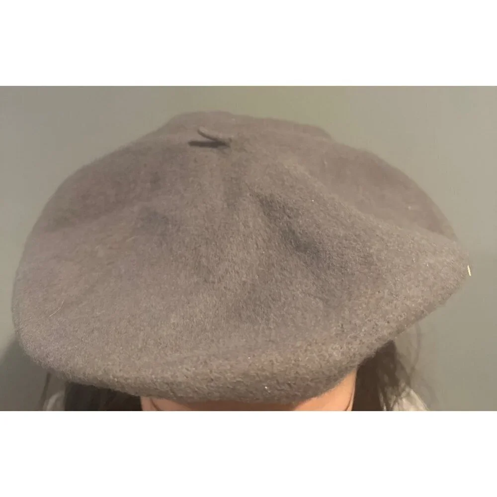 Saddlebred 100% Lambswool Gray Vintage Beret Classic Warm Winter Hat